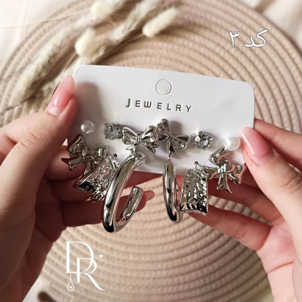 پک گوشواره ۶ جفتی پلیمری سبک کد 3